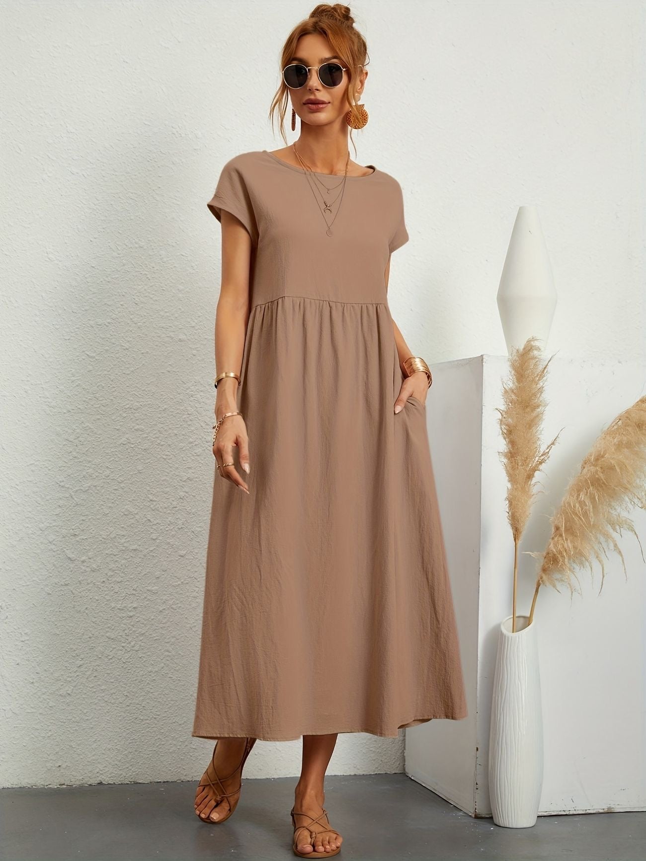GRETA | Vestido de Lino para Mujer con Corte Relajado y Escote en V | Elegante y Fresco para Ocasiones Especiales 15