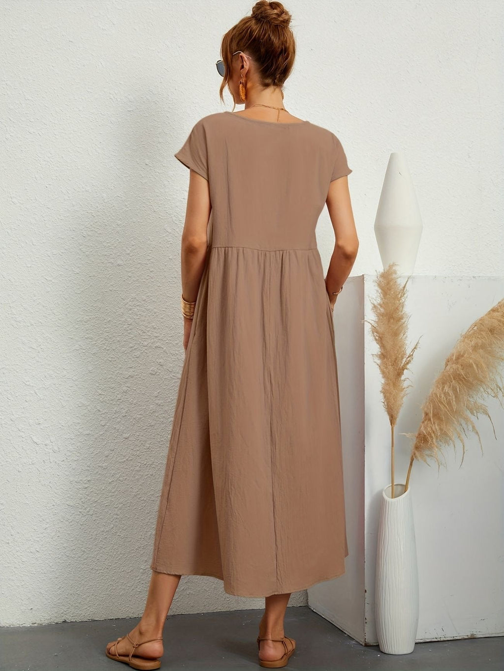 GRETA | Vestido de Lino para Mujer con Corte Relajado y Escote en V | Elegante y Fresco para Ocasiones Especiales 5