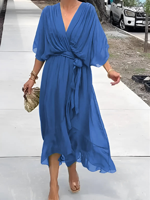 Vestido Midi Mujer Cruzado de Tejido Suave | Elegante y Versátil para Cualquier Ocasión 3
