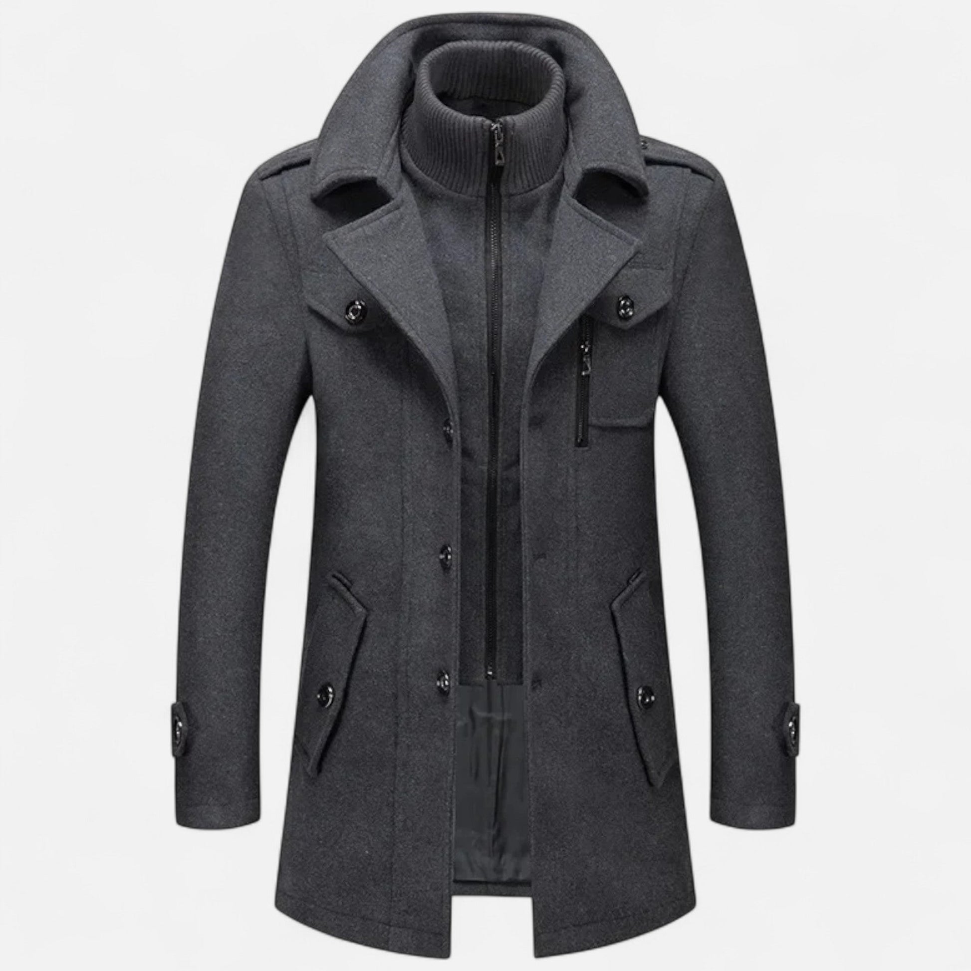Fernando | Abrigo de Invierno de Lana con Cuello Doble para Hombre - Noa Lagos