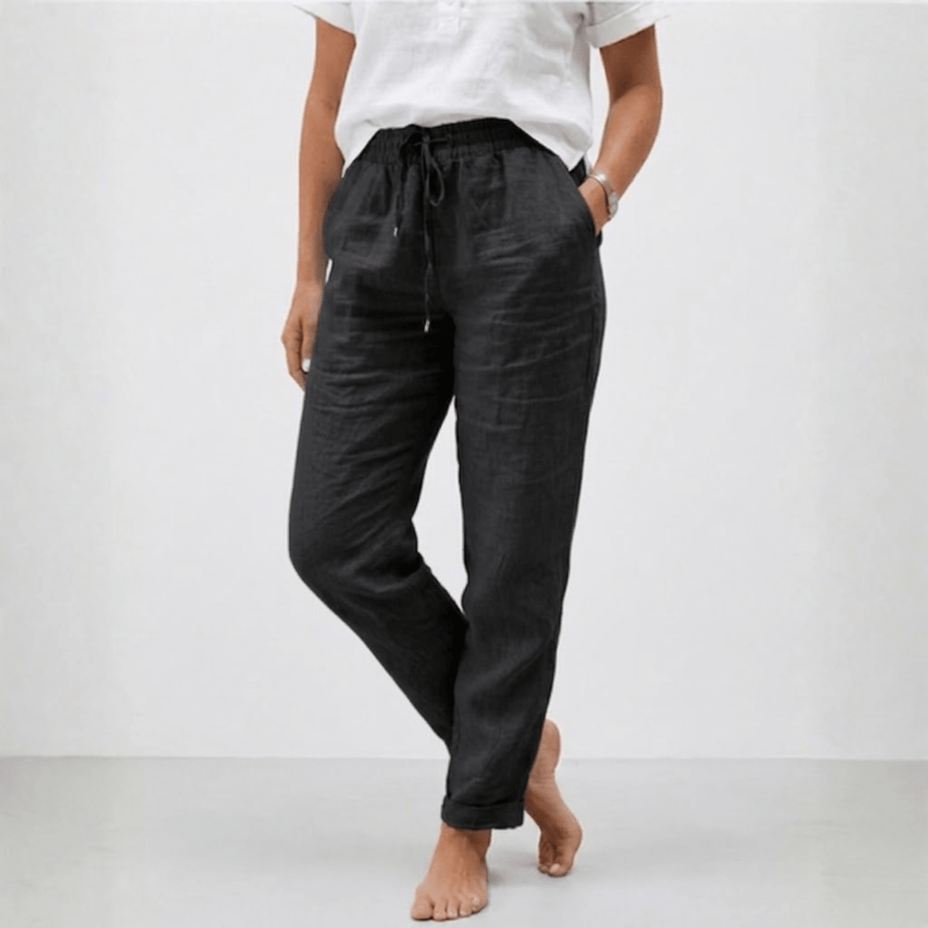 Lucía | Pantalones Holgados de Lino con Cintura Alta para Mujer - Noa Lagos