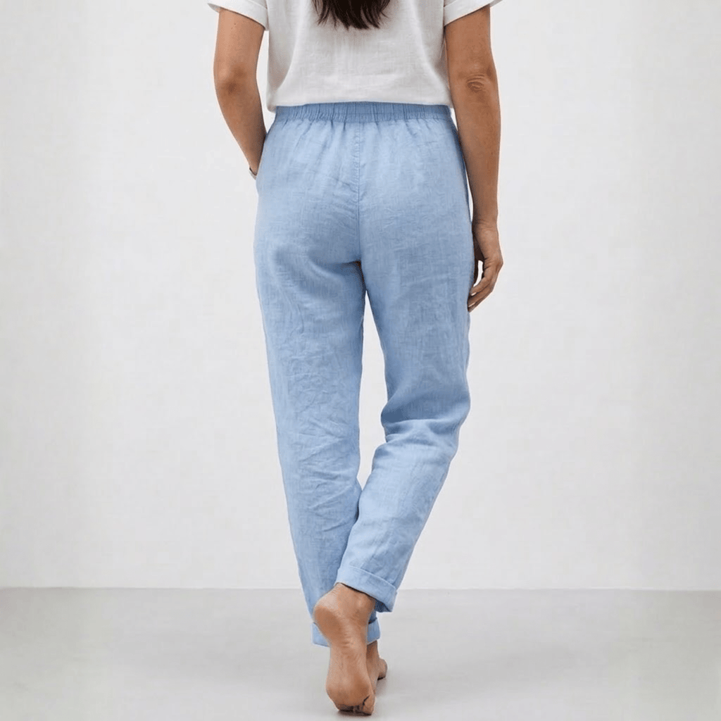 Lucía | Pantalones Holgados de Lino con Cintura Alta para Mujer - Noa Lagos
