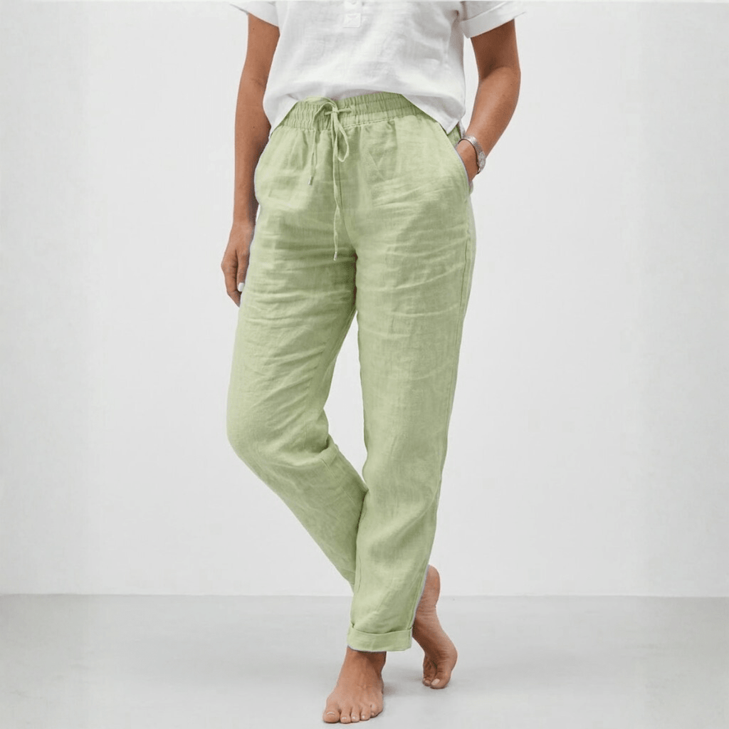 Lucía | Pantalones Holgados de Lino con Cintura Alta para Mujer - Noa Lagos