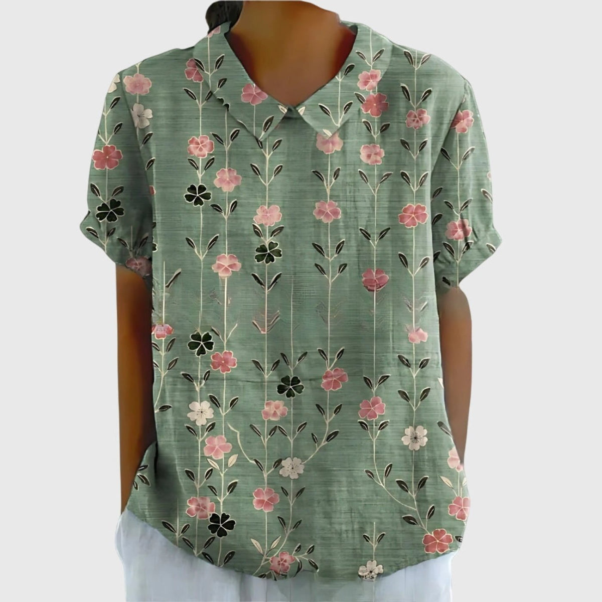 Sofía | Blusa de Lino con Estampado Botánico para Mujer - Noa Lagos