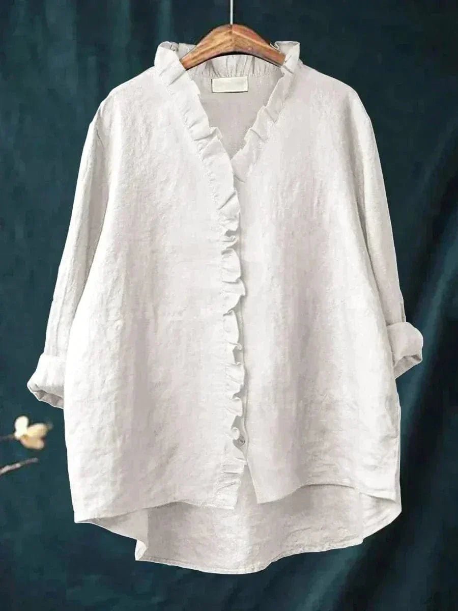 Sofía | Blusa de Lino con Volantes para Mujer Transpirable de Verano - Noa Lagos