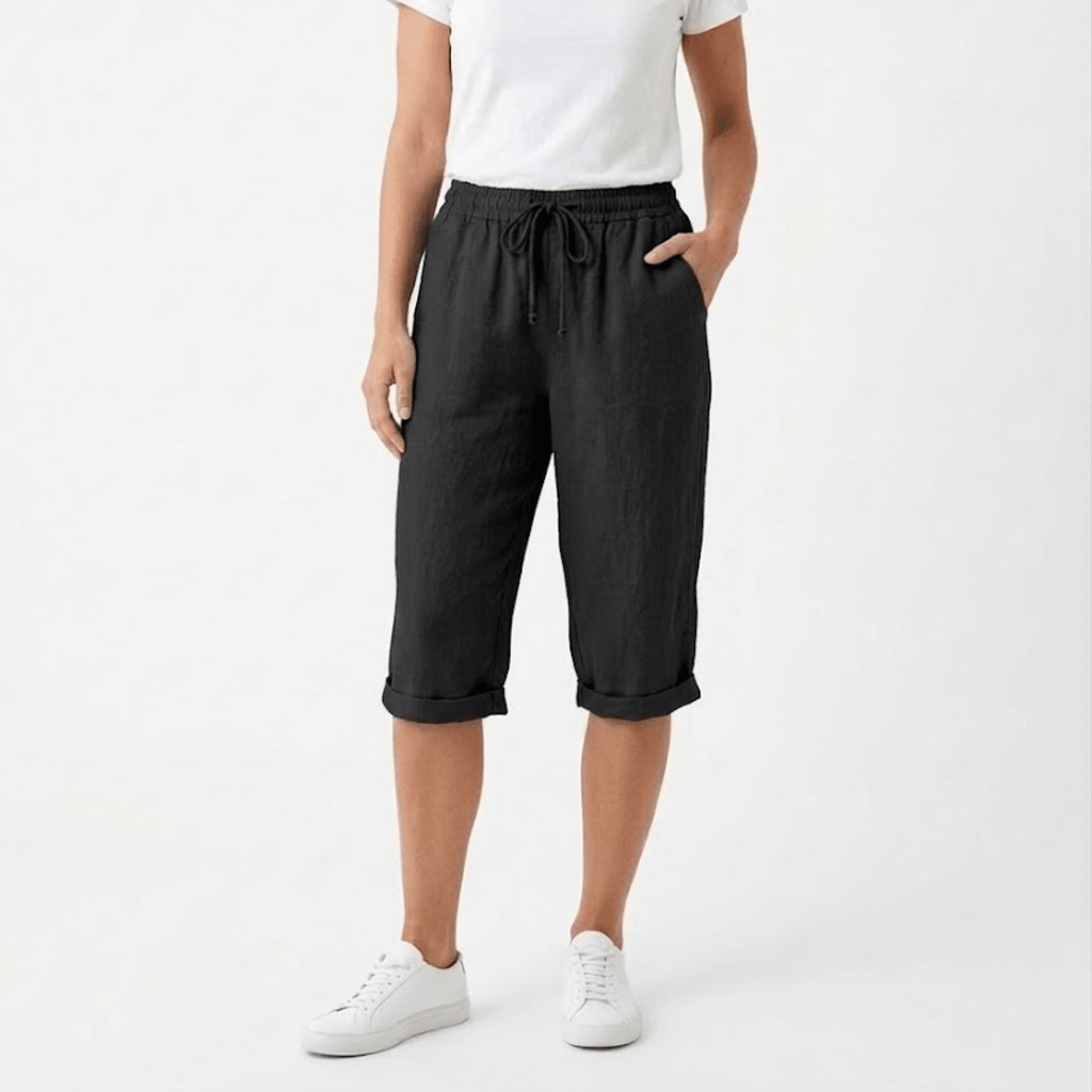 Sofía | Pantalones Cortos de Algodón y Lino para Mujer con Cintura Elástica - Noa Lagos