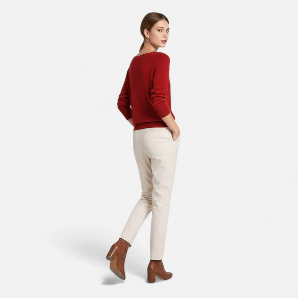 Sofía | Suéter de Lana Merino para Mujer con Cuello Redondo Elegante - Noa Lagos
