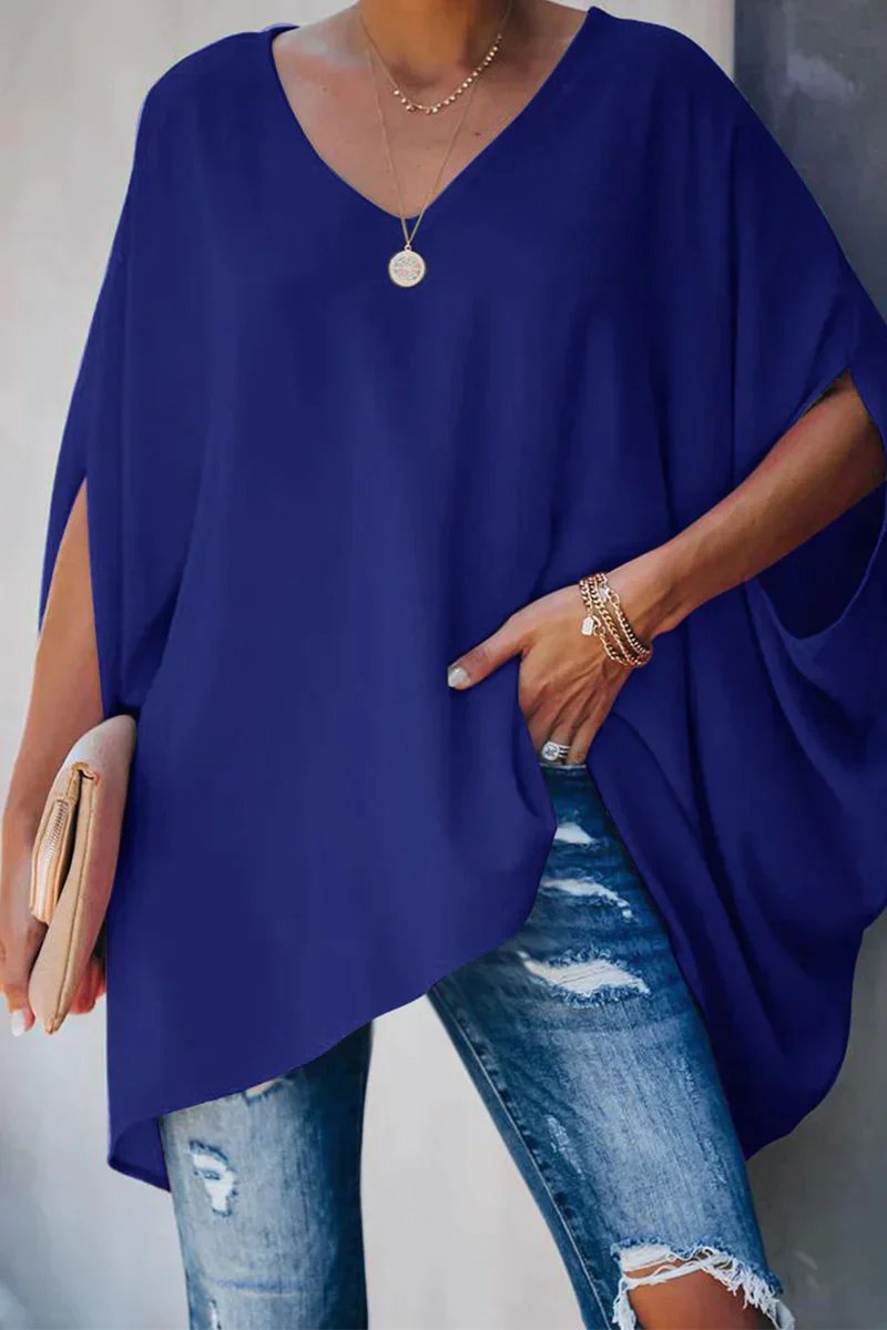 Sofía | Túnica Extragrande con Mangas de Murciélago y Cuello en V para Mujer - Noa Lagos